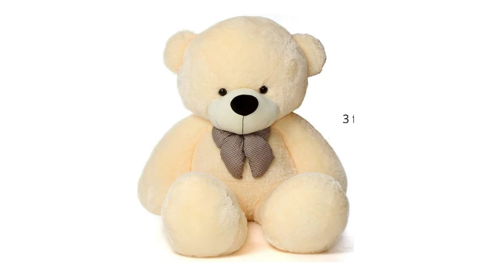 HUG 'n' FEEL 4ft Cream Giant Teddy Bear Plush Soft Toy